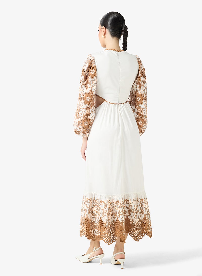 Threadz by Ajooni Floral Embroidered Dress - Image 2